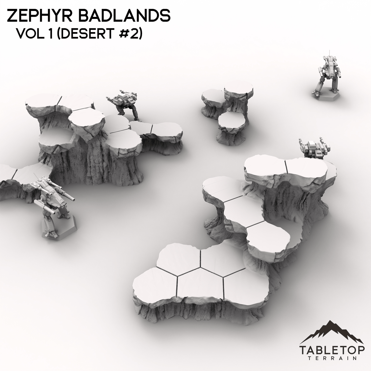 Tabletop Terrain Terrain HEXTECH Zephyr Badlands Map Hill Sets - 6mm