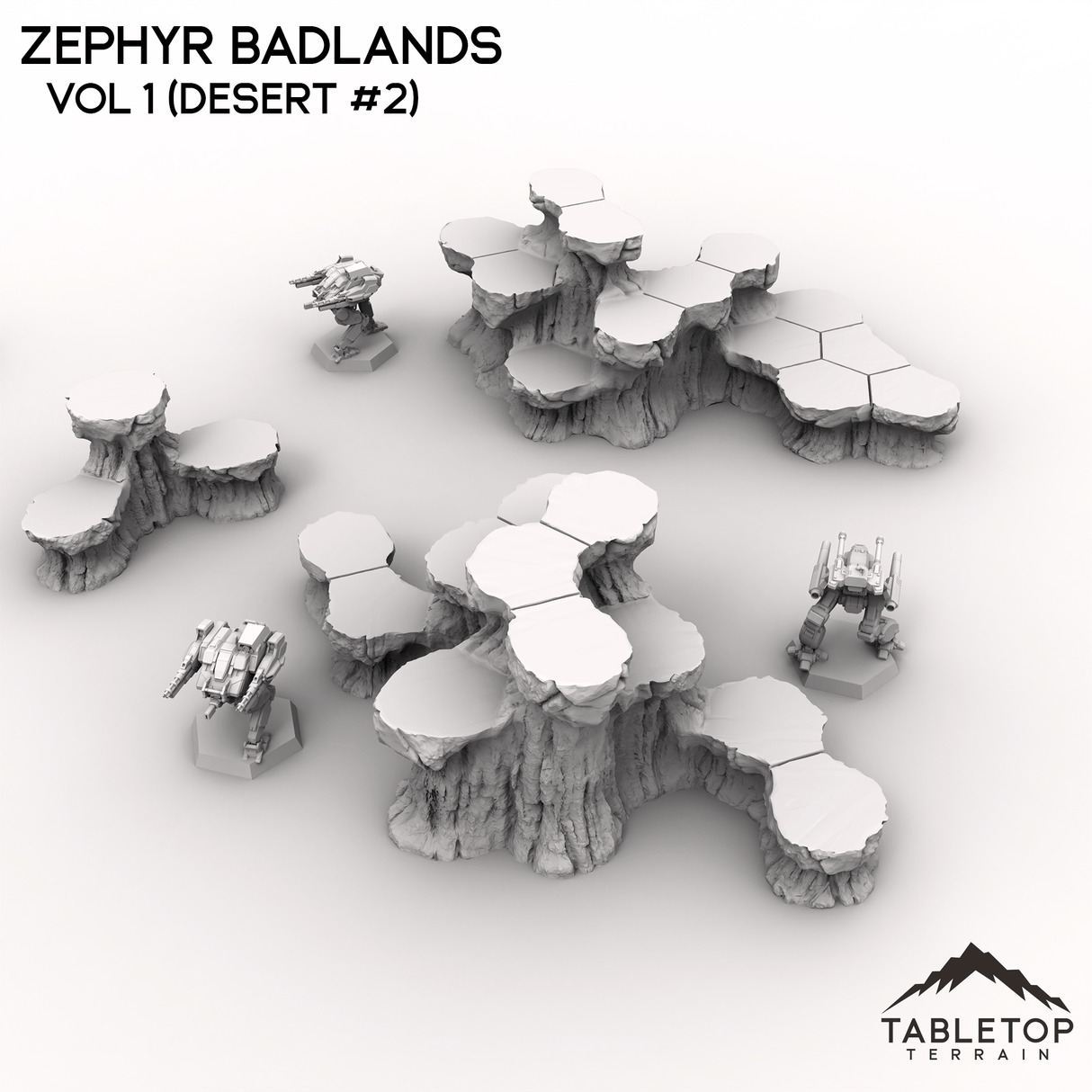 Tabletop Terrain Terrain HEXTECH Zephyr Badlands Map Hill Sets - 6mm