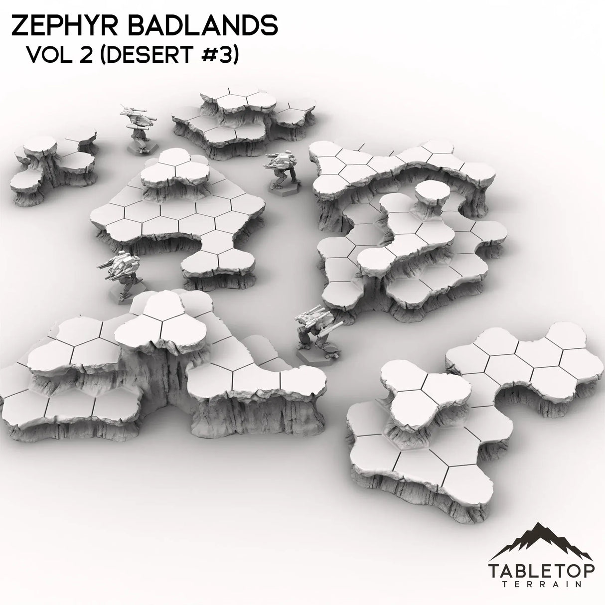 Tabletop Terrain Terrain HEXTECH Zephyr Badlands Map Hill Sets - 6mm