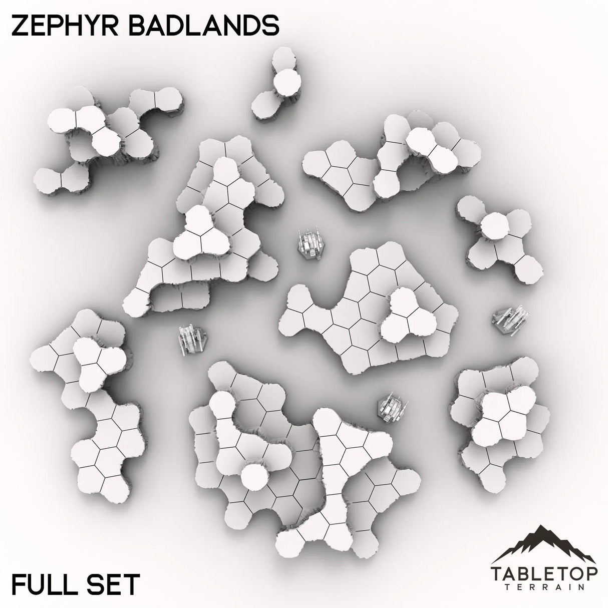 Tabletop Terrain Terrain HEXTECH Zephyr Badlands Map Hill Sets - 6mm
