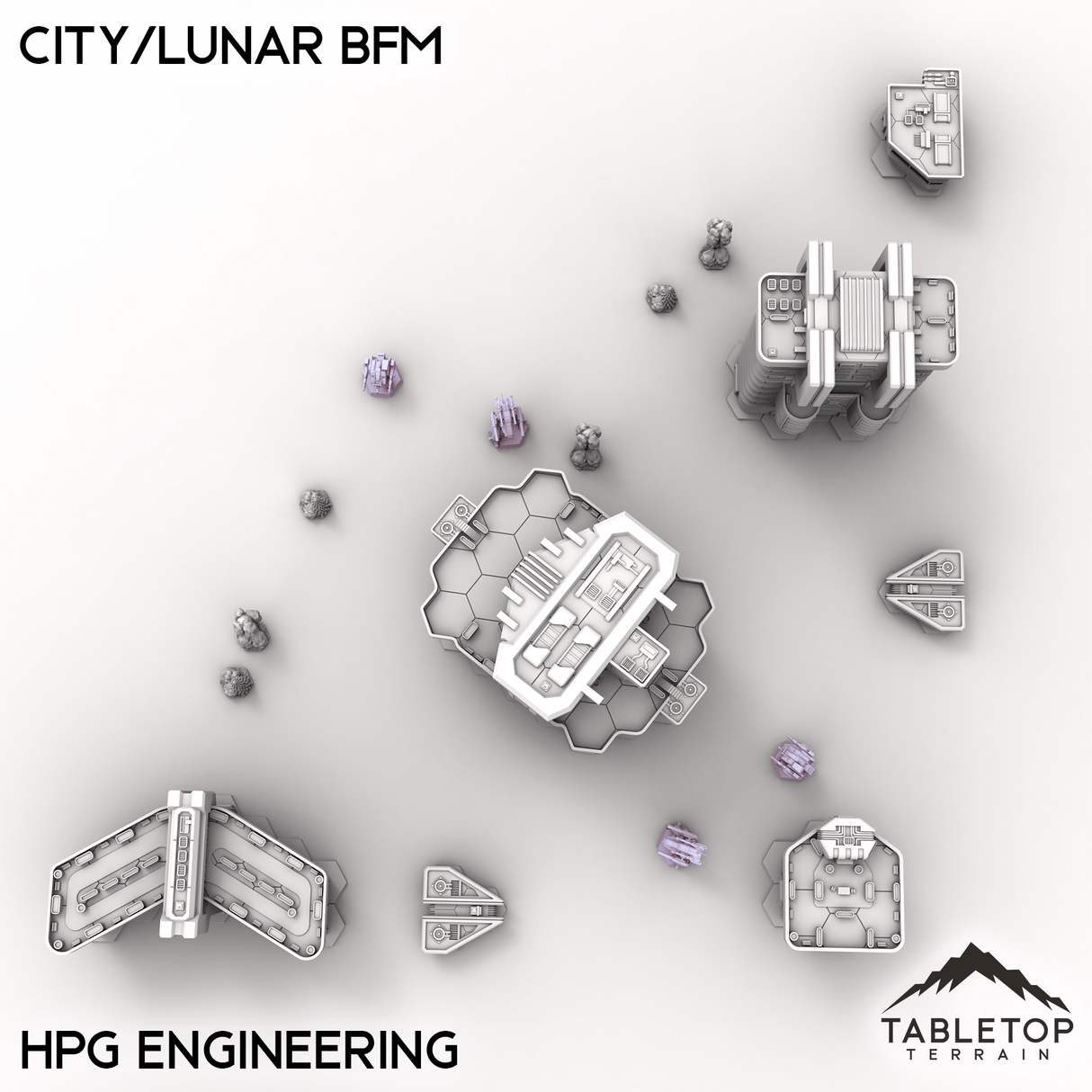 Tabletop Terrain Terrain HPG Engineering HEXTECH City/Lunar BFM - City Map Pack