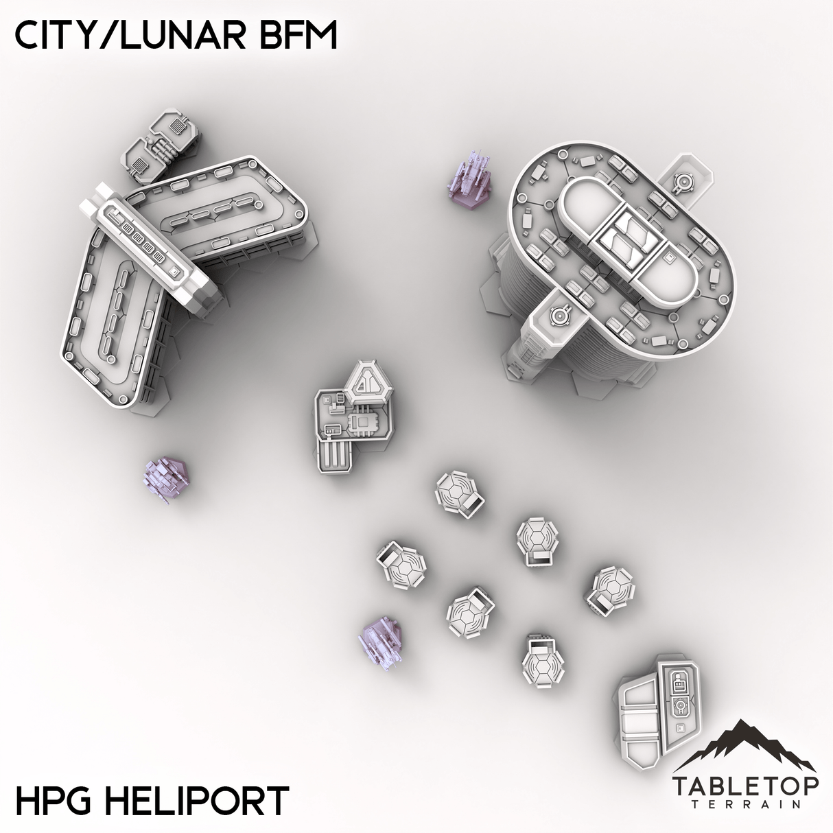 Tabletop Terrain Terrain HPG Heliport HEXTECH City/Lunar BFM - City Map Pack