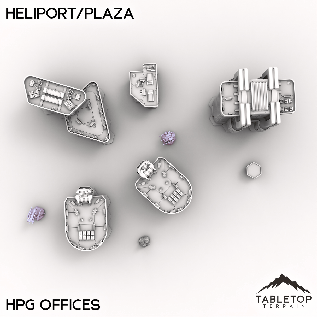 Tabletop Terrain Terrain HPG Offices HEXTECH Heliport/Plaza - City Map Pack