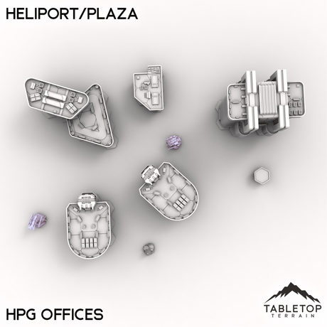 Tabletop Terrain Terrain HPG Offices HEXTECH Heliport/Plaza - City Map Pack