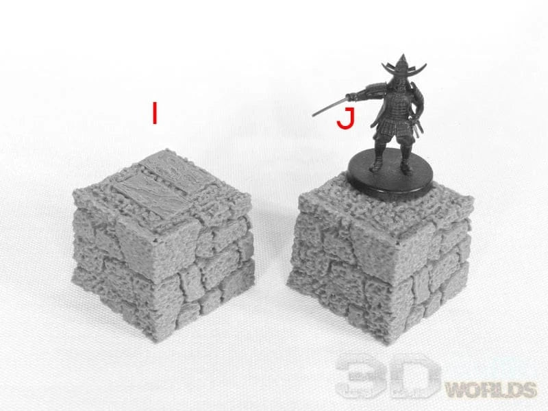 Tabletop Terrain Terrain J- Canal Corner with normal ground on top Samurai Canal Set