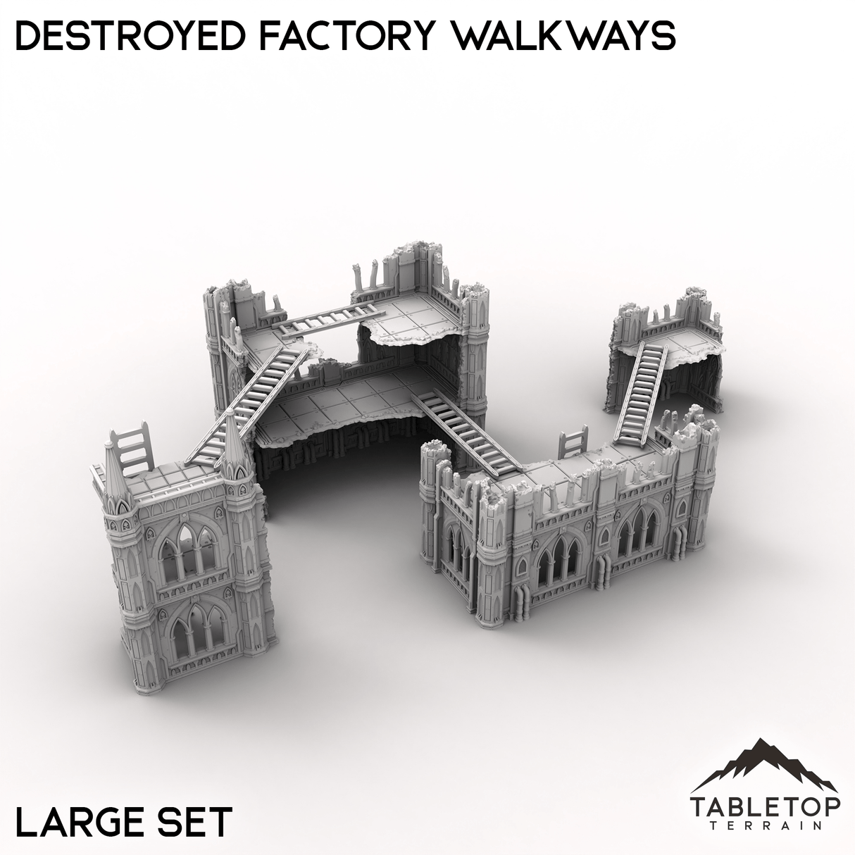 Tabletop Terrain Terrain Large / 32mm Destroyed Factory Walkways