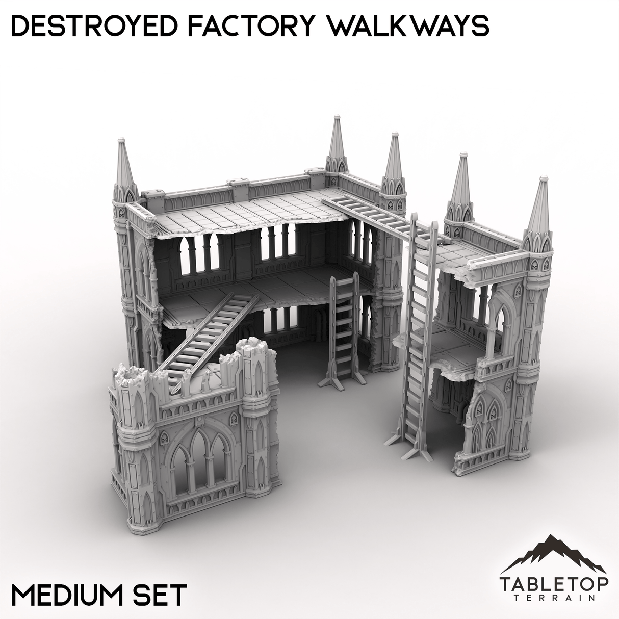 Tabletop Terrain Terrain Medium / 32mm Destroyed Factory Walkways