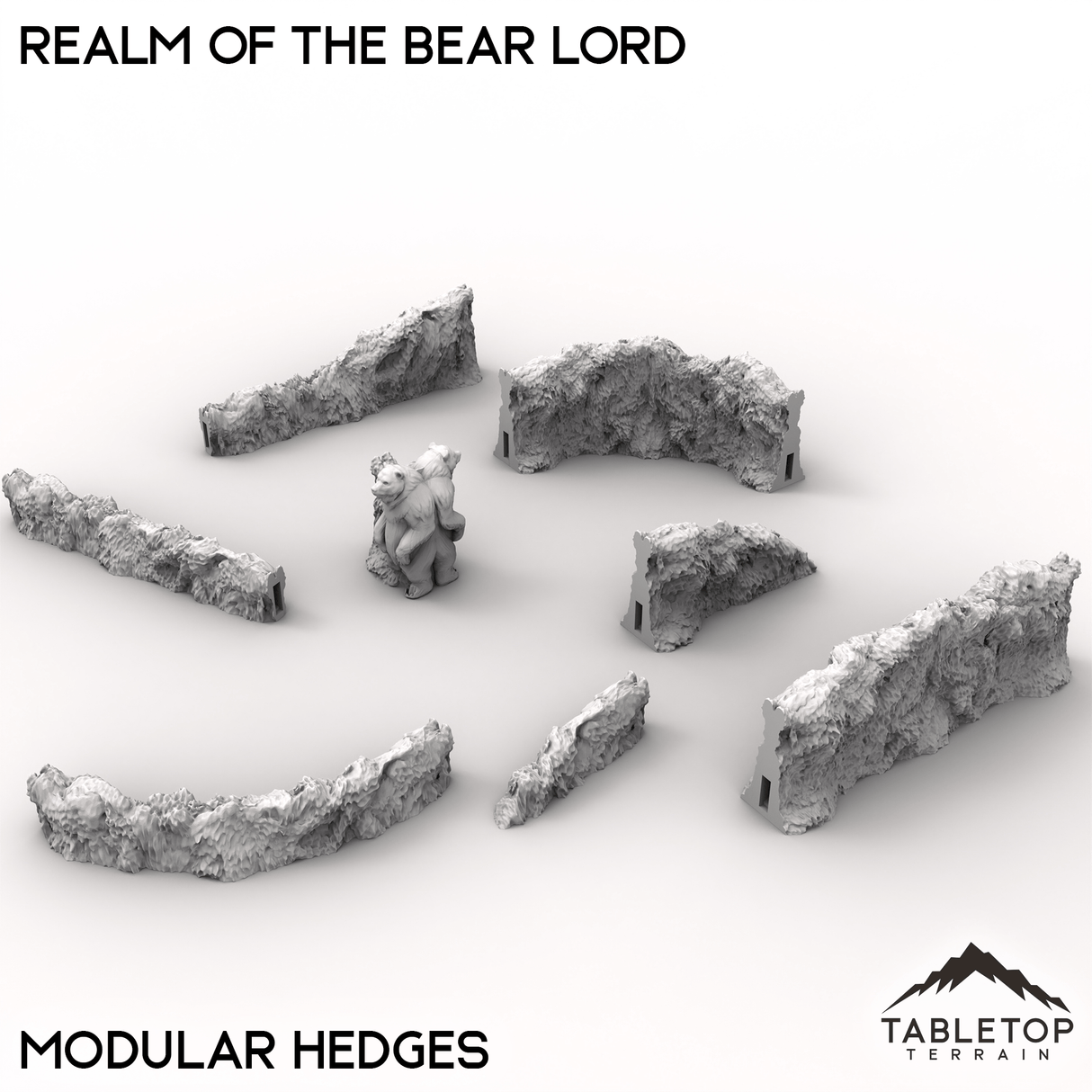Tabletop Terrain Terrain Modular Hedges / 32mm Realm of the Bear Lord