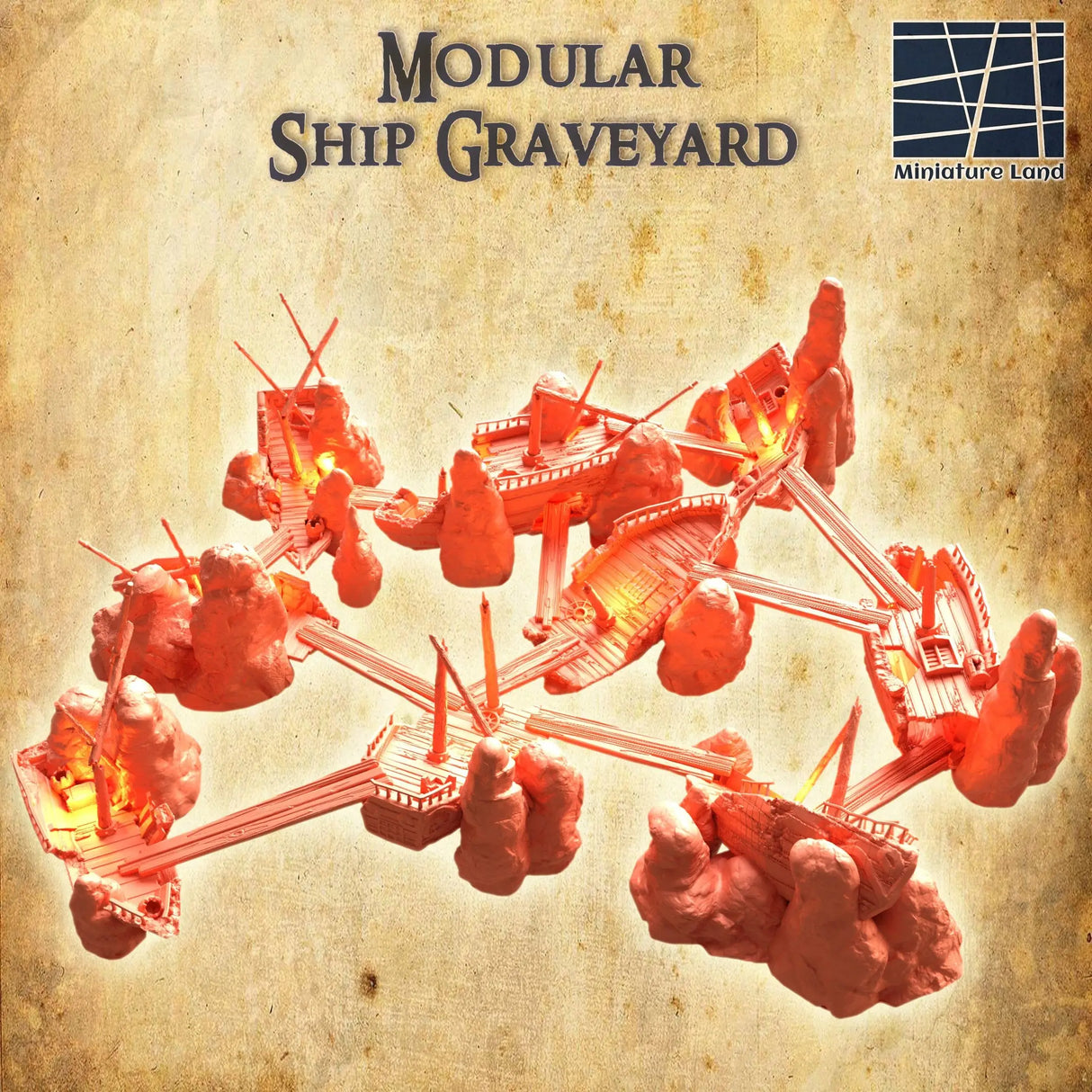 Tabletop Terrain Terrain Modular Ship Graveyard