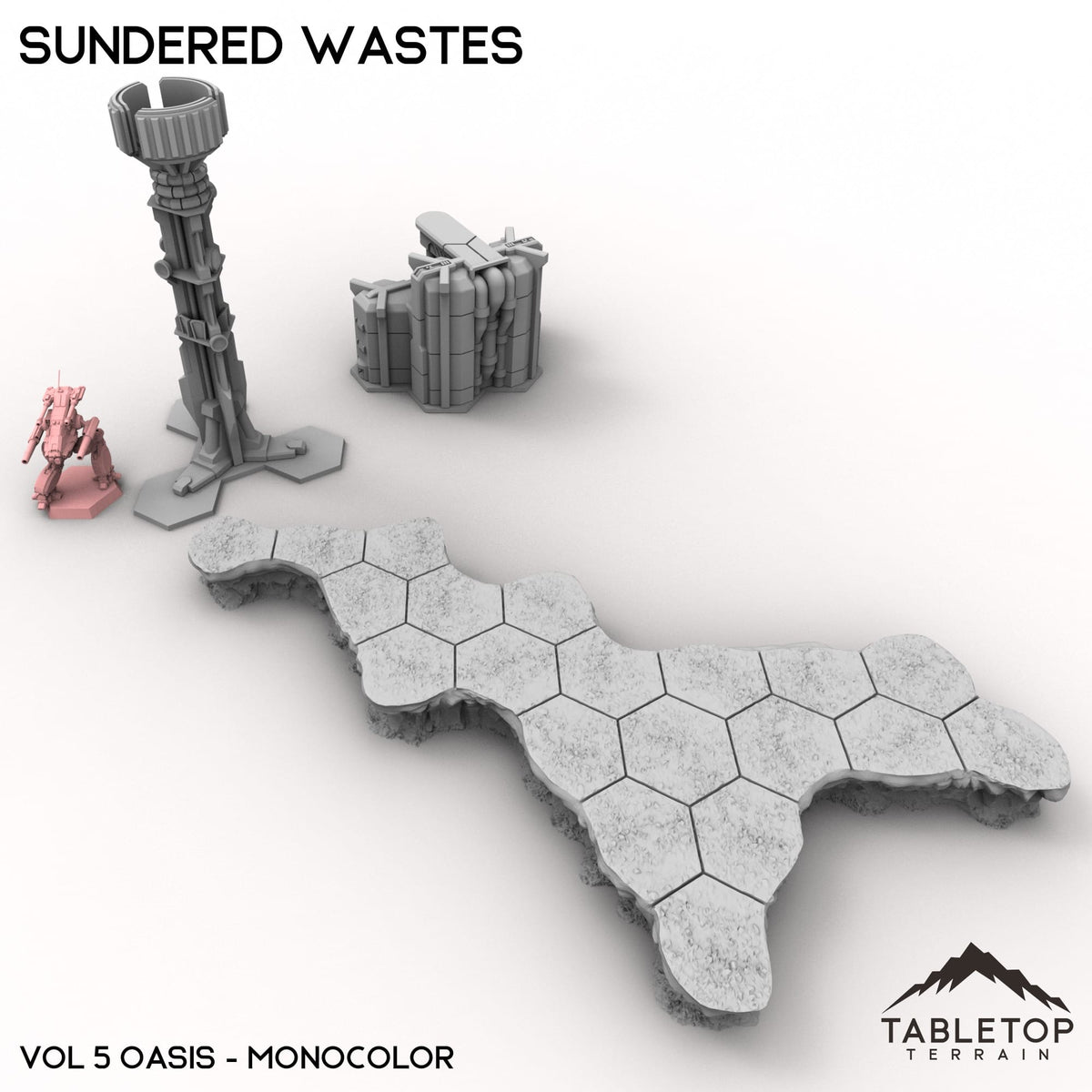 Tabletop Terrain Terrain Monocolor (gray) / Vol 5 (Oasis) HEXTECH Sundered Wastes Map Hill Sets - 6mm