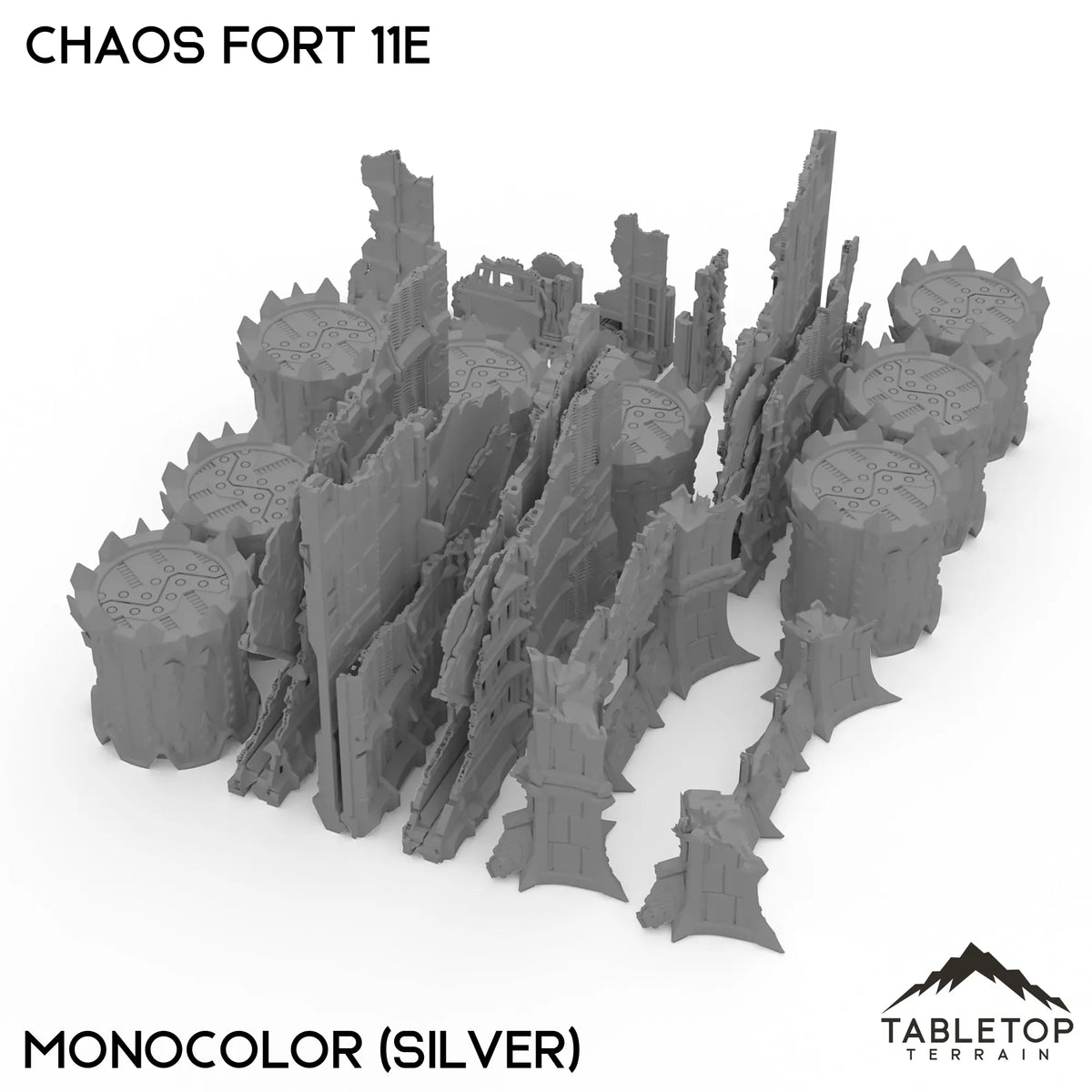 Tabletop Terrain Terrain Monocolor (Silver) Chaos Fort 11e Foldable Tournament Terrain