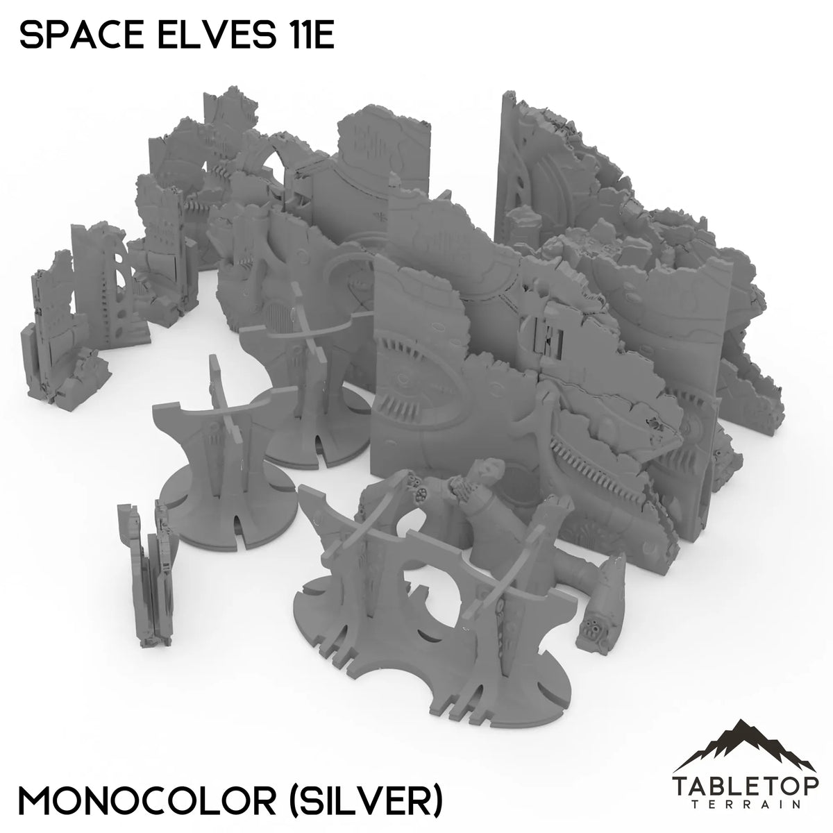 Tabletop Terrain Terrain Monocolor (Silver) Space Elves 11e Foldable Tournament Terrain