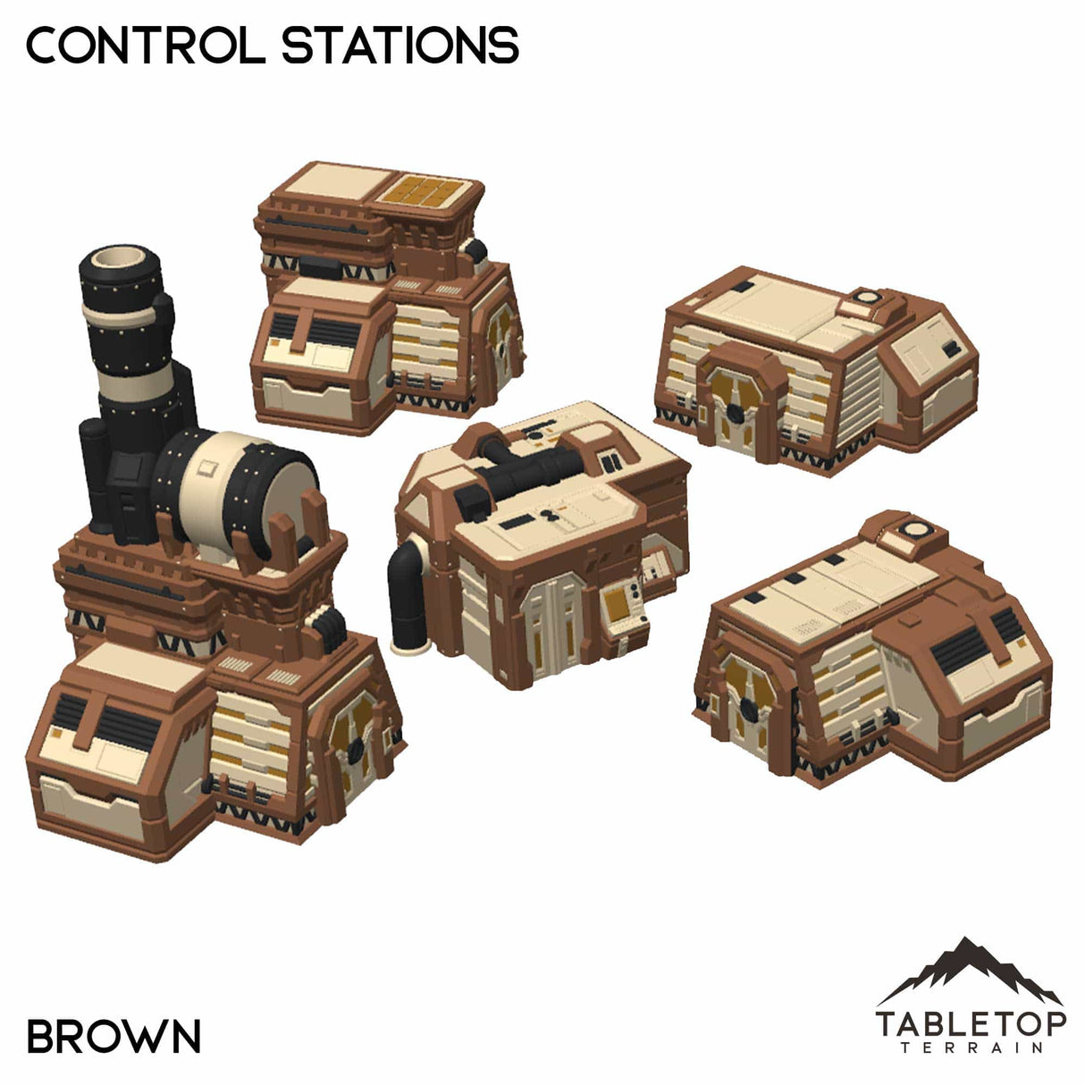 Tabletop Terrain Terrain NextGen Color - Brown Control Stations
