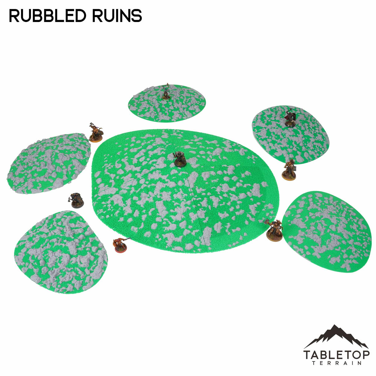 Tabletop Terrain Terrain NextGen Color / Full Set Rubbled Ruins Wargaming Hills
