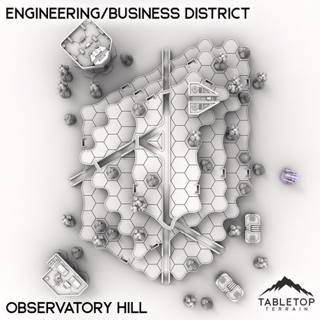 Tabletop Terrain Terrain Observartory Hill HEXTECH HPG Engineering/Business District - City Map Pack