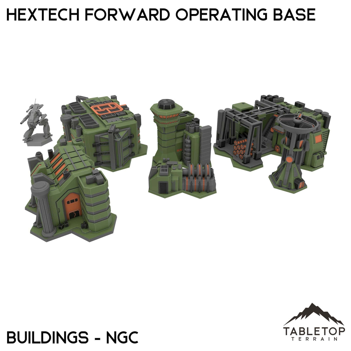 Tabletop Terrain Terrain Only Buildings / NextGen Color HEXTECH Forward Operating Base - 6mm