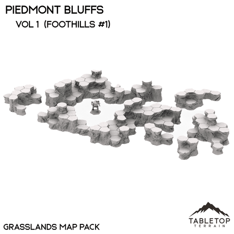 Tabletop Terrain Terrain Piedmont Bluffs Map Hill Sets - Hextech - 6mm