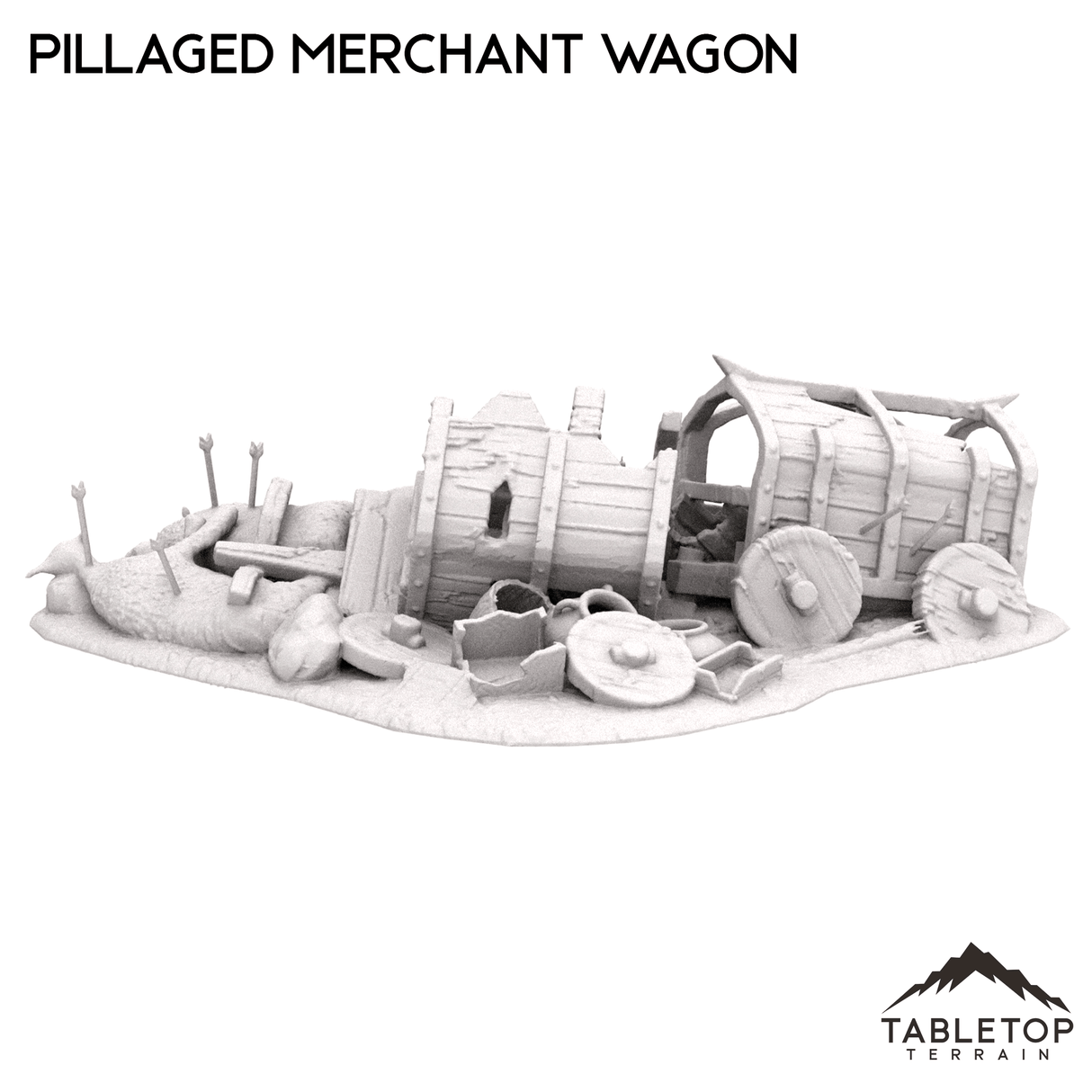 Tabletop Terrain Terrain Pillaged Merchant Wagon