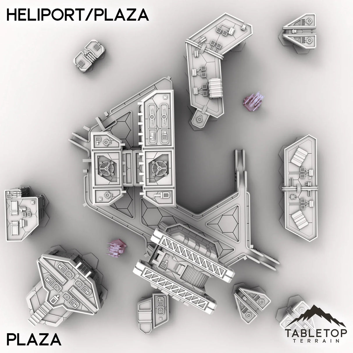 Tabletop Terrain Terrain Plaza HEXTECH Heliport/Plaza - City Map Pack