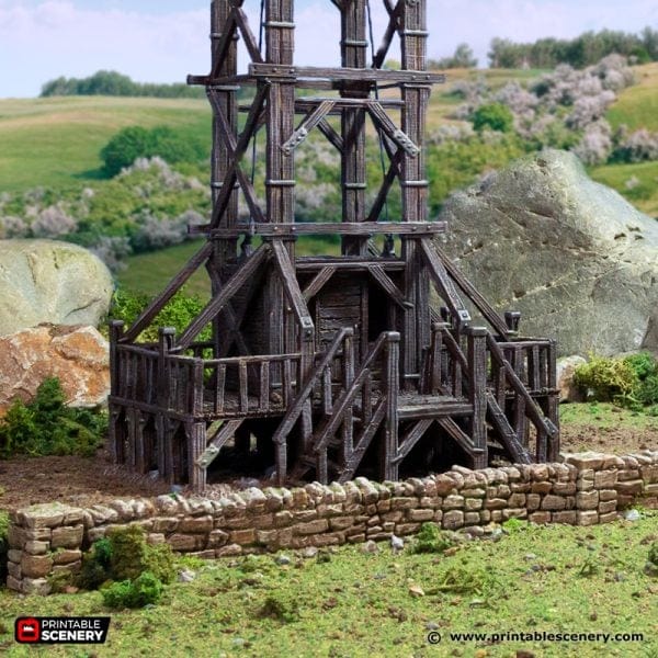 Tabletop Terrain Terrain Quarry Elevator - Country & King - Fantasy Historical Terrain