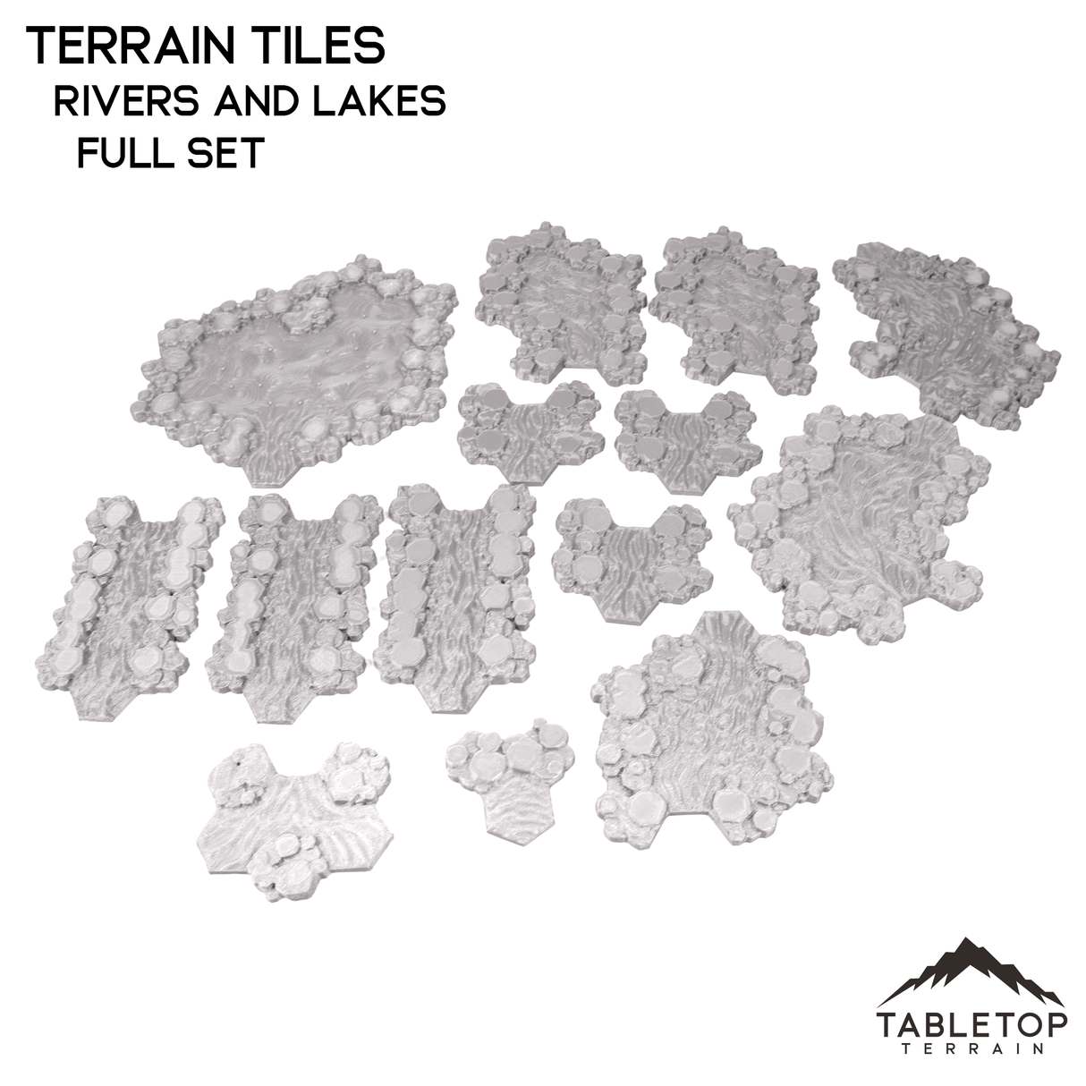 Tabletop Terrain Terrain Rivers and Lakes Terrain Tiles - Hextech - 6mm
