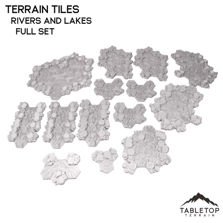 Tabletop Terrain Terrain Rivers and Lakes Terrain Tiles - Hextech - 6mm