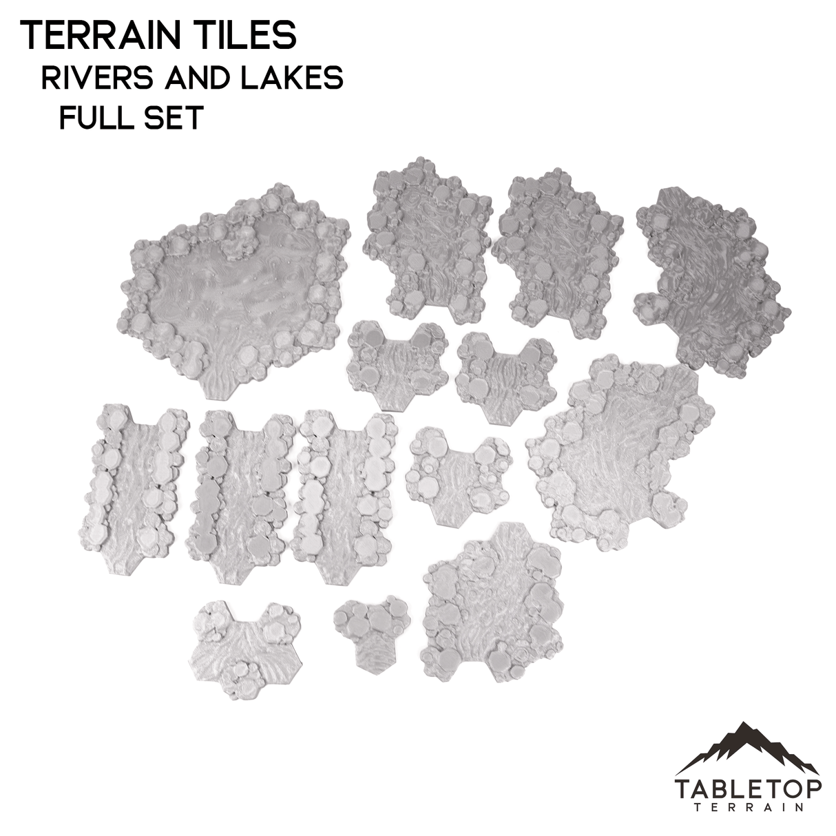 Tabletop Terrain Terrain Rivers and Lakes Terrain Tiles - Hextech - 6mm