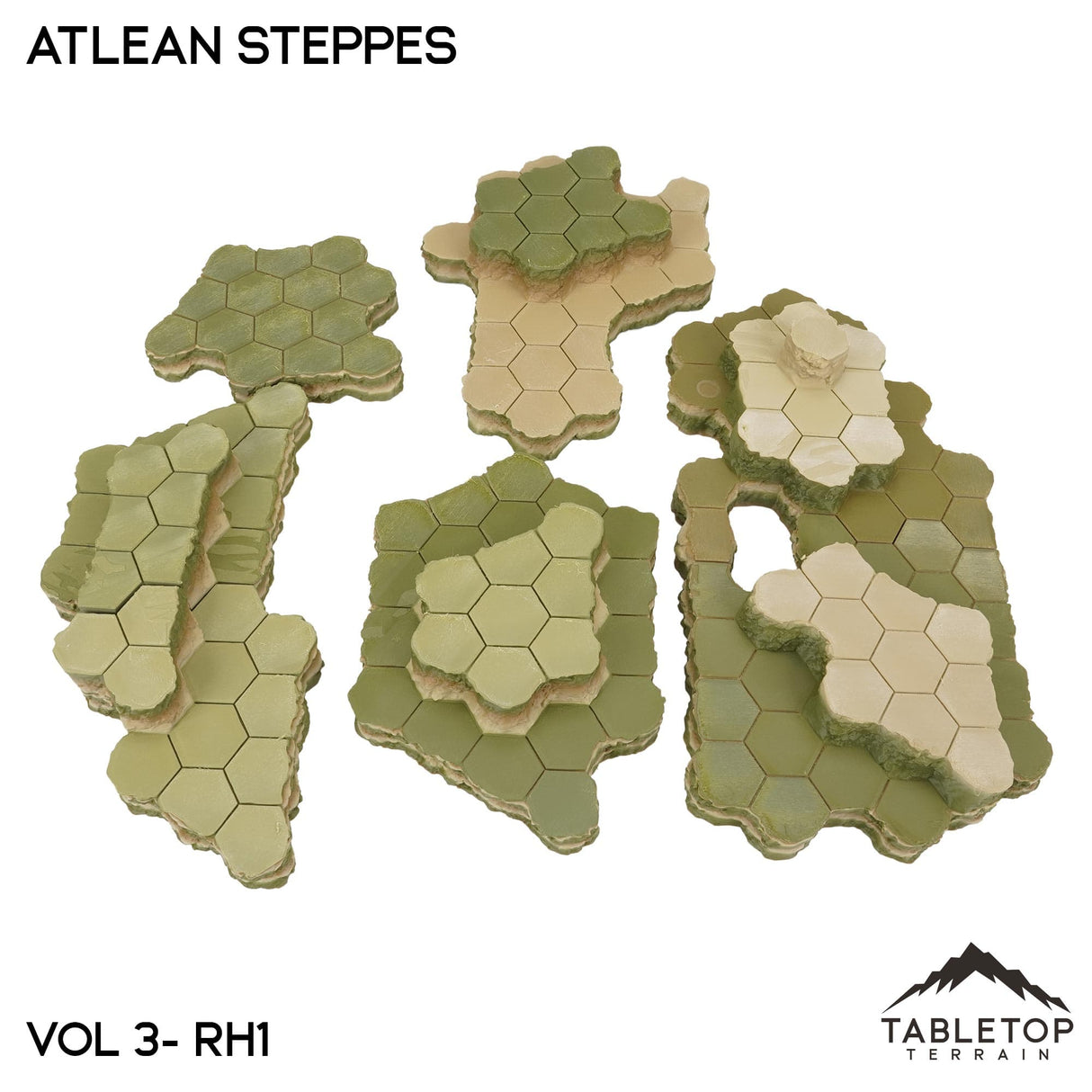 Tabletop Terrain Terrain Rolling Hills #1 Compatible Map Hill Sets - Atlean Steppes