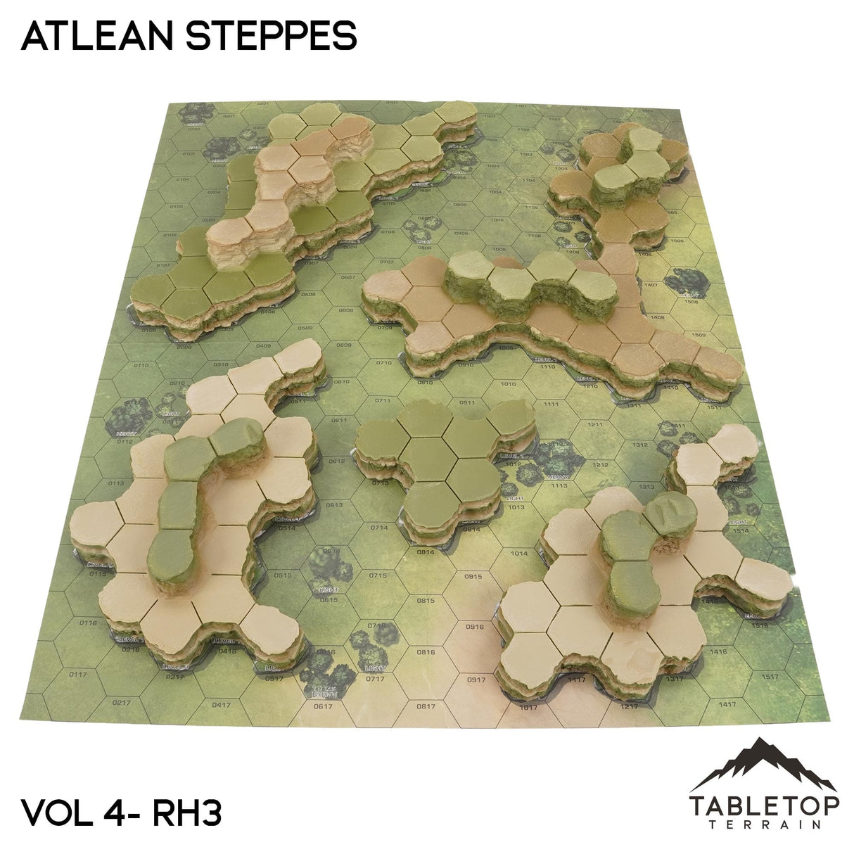 Tabletop Terrain Terrain Rolling Hills #3 Compatible Map Hill Sets - Atlean Steppes