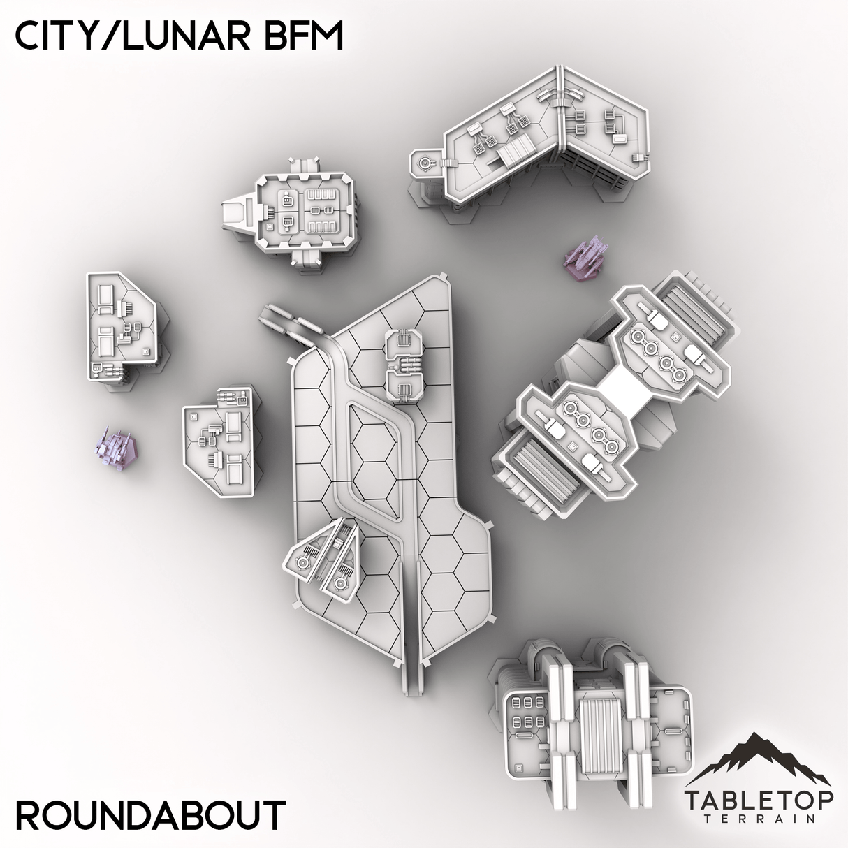 Tabletop Terrain Terrain Roundabout HEXTECH City/Lunar BFM - City Map Pack