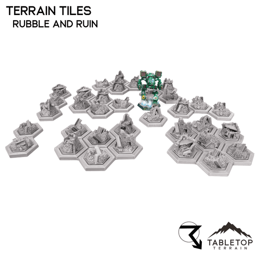 Tabletop Terrain Terrain Rubble and Ruin Terrain Tiles - Hextech - 6mm