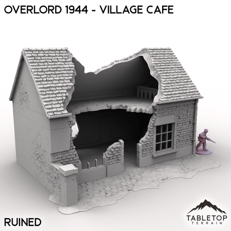 Tabletop Terrain Terrain Ruined / 32mm Overlord 1944 - Village Cafe