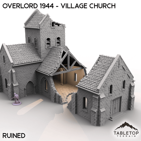 Tabletop Terrain Terrain Ruined / 32mm Overlord 1944 - Village Church