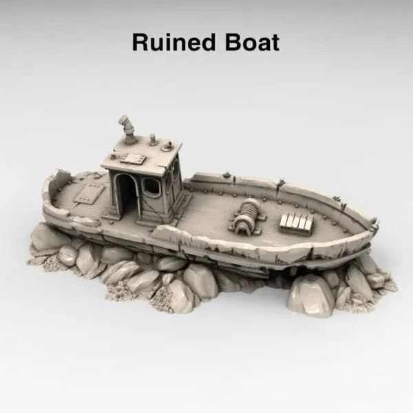 Tabletop Terrain Terrain Ruined Boat - Apocalyptic Terrain