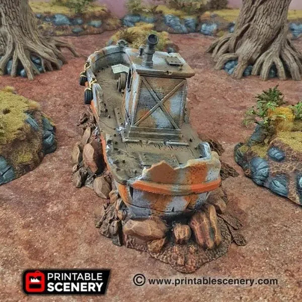 Tabletop Terrain Terrain Ruined Boat - Apocalyptic Terrain