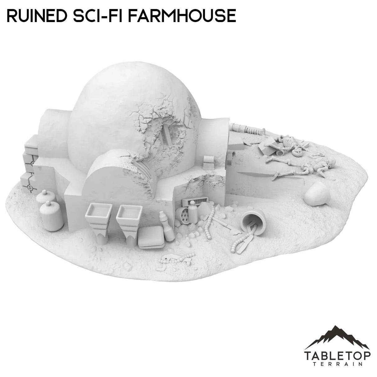 Tabletop Terrain Terrain Ruined Sci-Fi Farmhouse