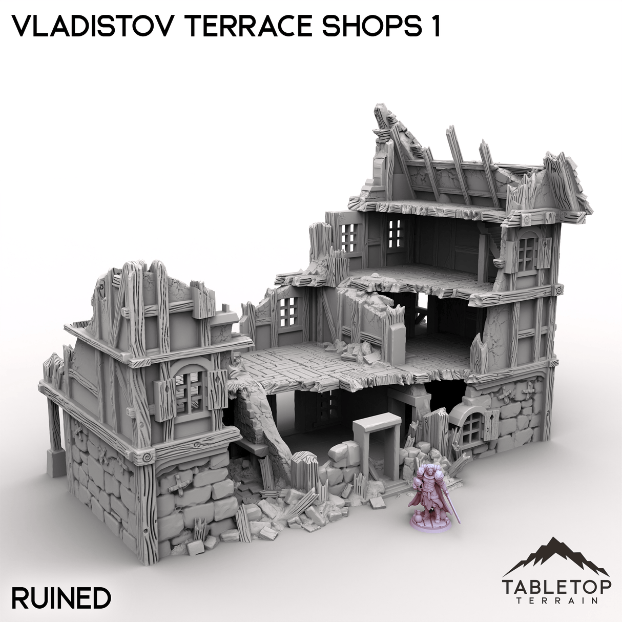 Tabletop Terrain Terrain Ruined Terrace Shops 1 / 32mm Vladistov Terrace Shops 1