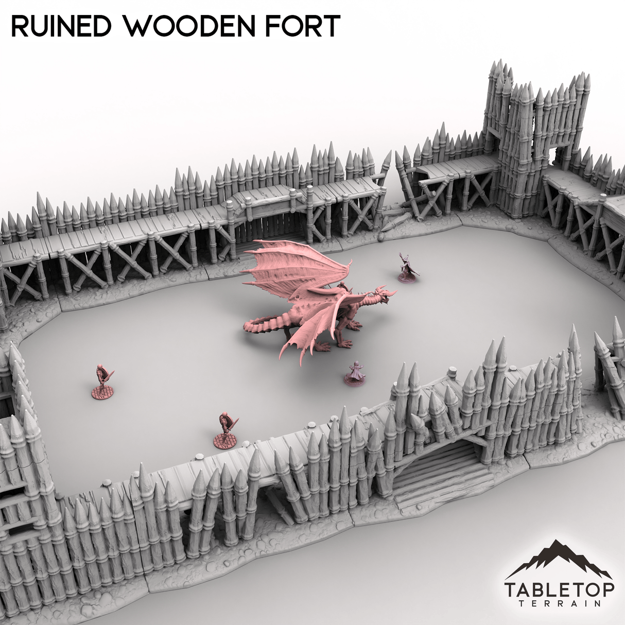 Tabletop Terrain Terrain Ruined Wooden Fort