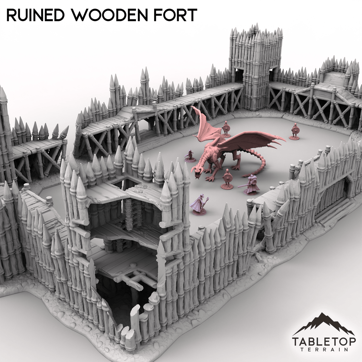 Tabletop Terrain Terrain Ruined Wooden Fort