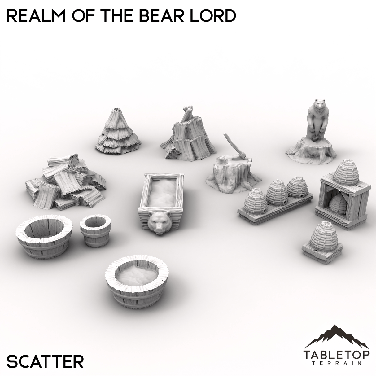 Tabletop Terrain Terrain Scatter Set / 32mm Realm of the Bear Lord