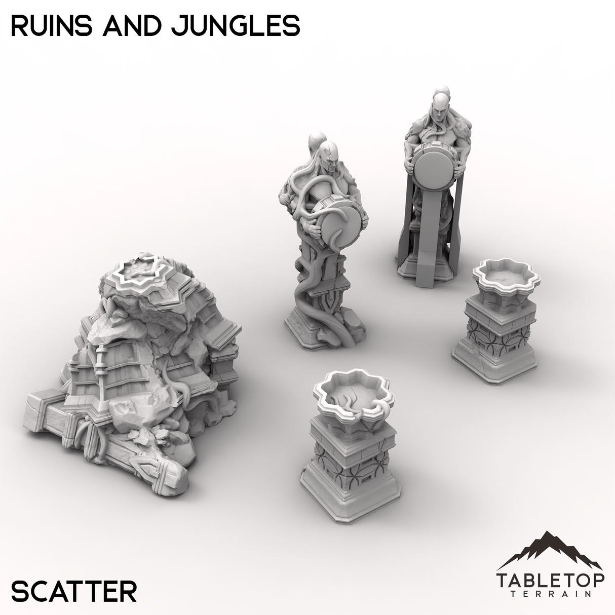 Tabletop Terrain Terrain Scatter Terrain / 32mm Ruins and Jungles