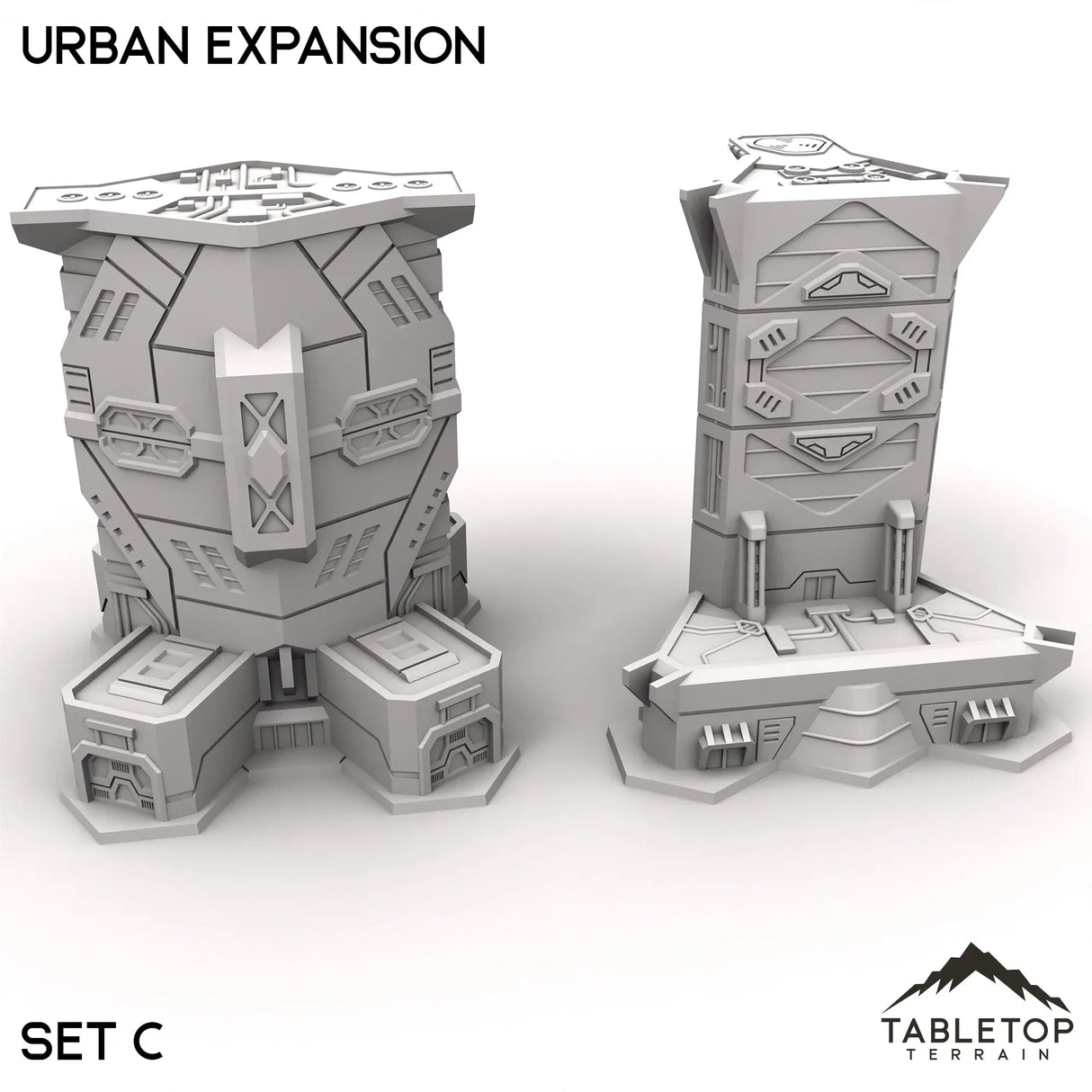 Tabletop Terrain Terrain Set C HEXTECH Urban Expansion Trinity City - 6mm