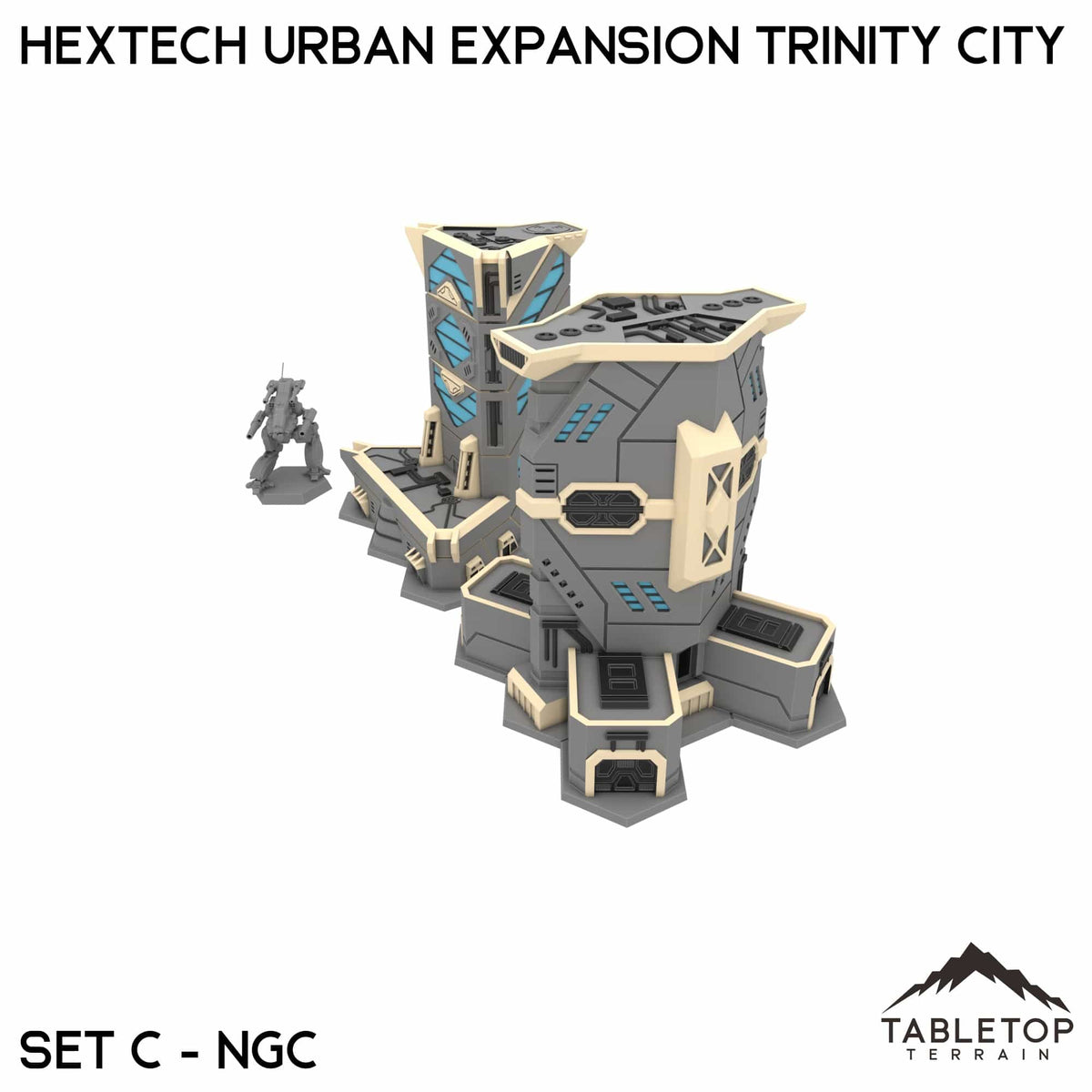 Tabletop Terrain Terrain Set C / NextGen Color HEXTECH Urban Expansion Trinity City - 6mm