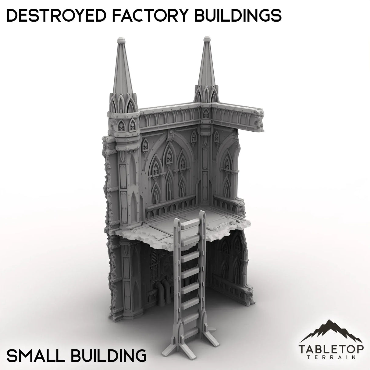 Tabletop Terrain Terrain Small / 32mm Destroyed Factory Buildings