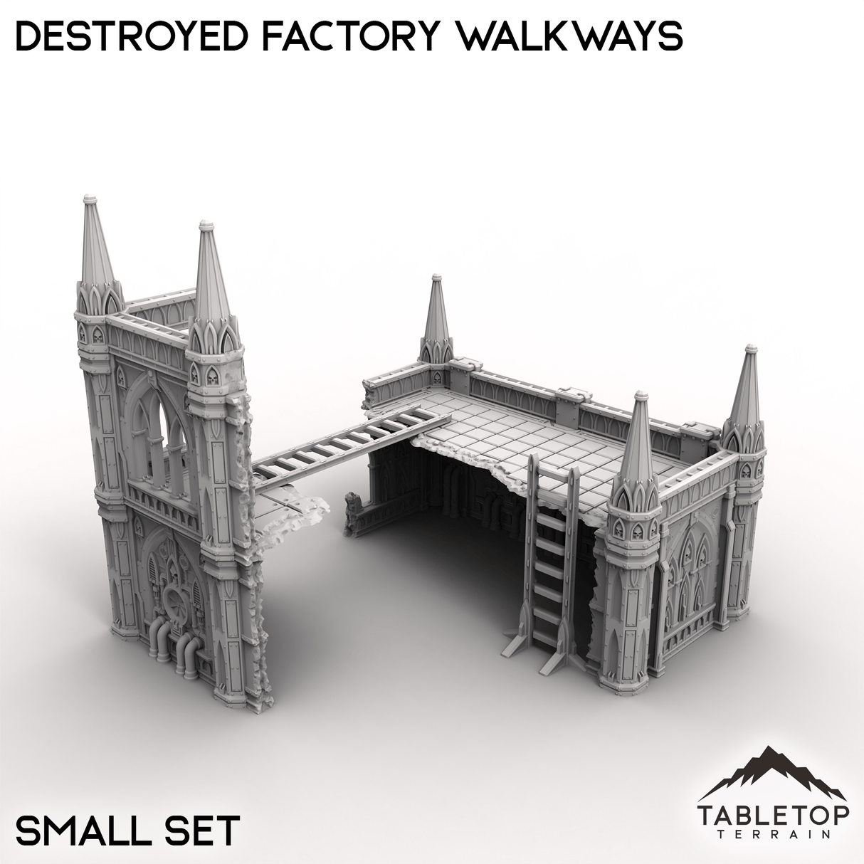 Tabletop Terrain Terrain Small / 32mm Destroyed Factory Walkways