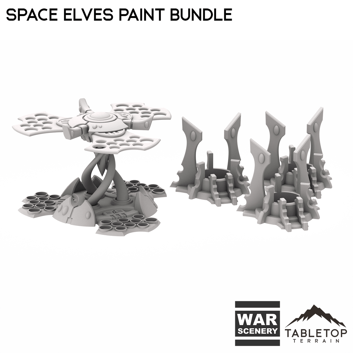 Tabletop Terrain Terrain Space Elves Paint Bundle - Pot and Brush Holders
