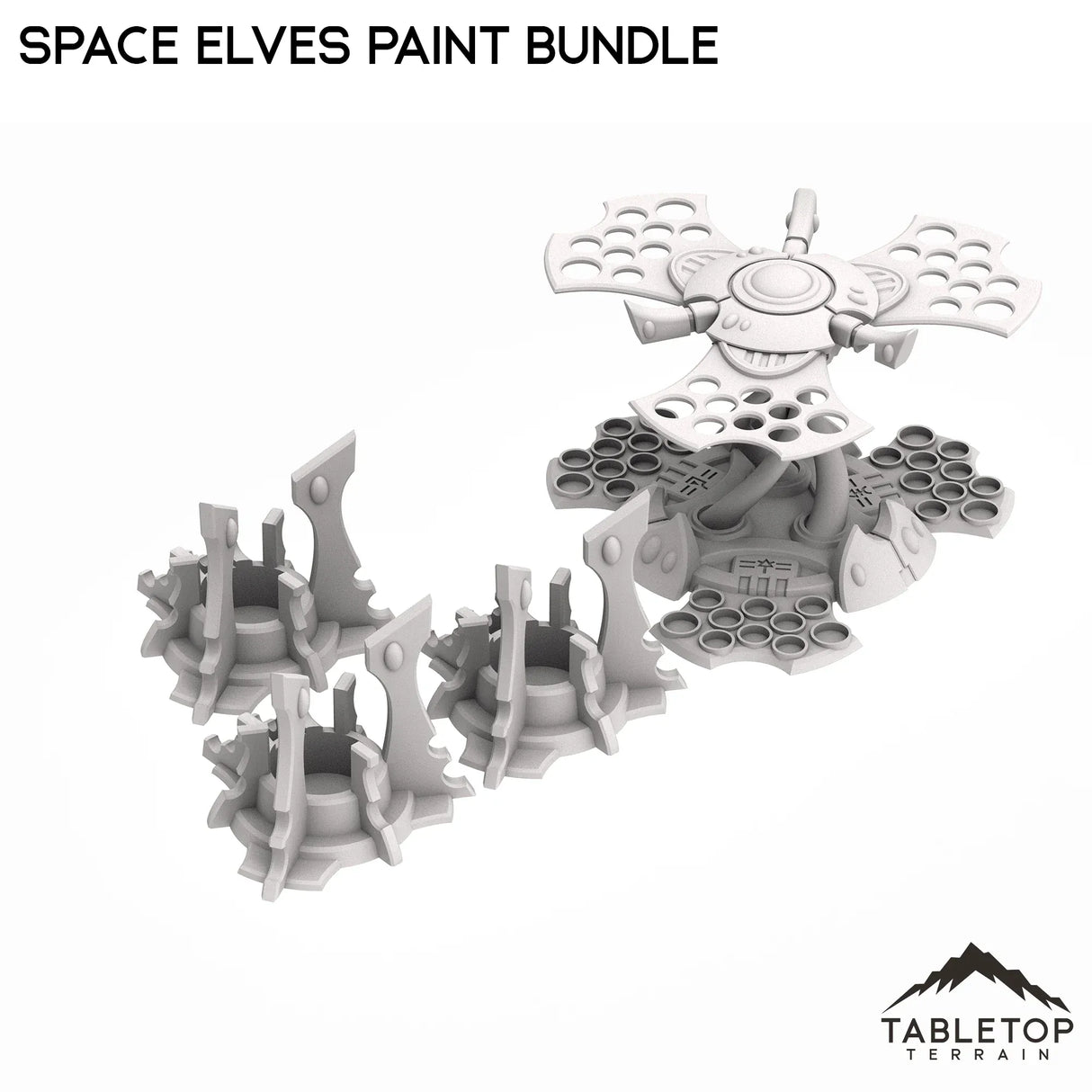 Tabletop Terrain Terrain Space Elves Paint Bundle - Pot and Brush Holders