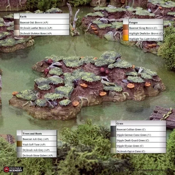 Tabletop Terrain Terrain Swamp Grotto Floor - The Gloaming Swamp