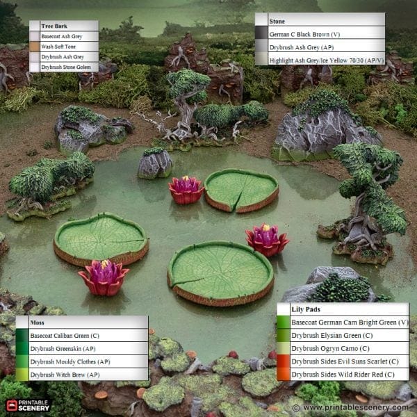 Tabletop Terrain Terrain Swamp Scatter - The Gloaming Swamp