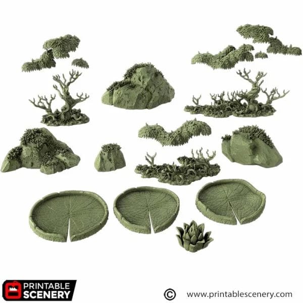 Tabletop Terrain Terrain Swamp Scatter - The Gloaming Swamp